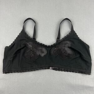Savage X Fenty Black Lace Bralette 3X Butterfly Sheer Soft Stretch